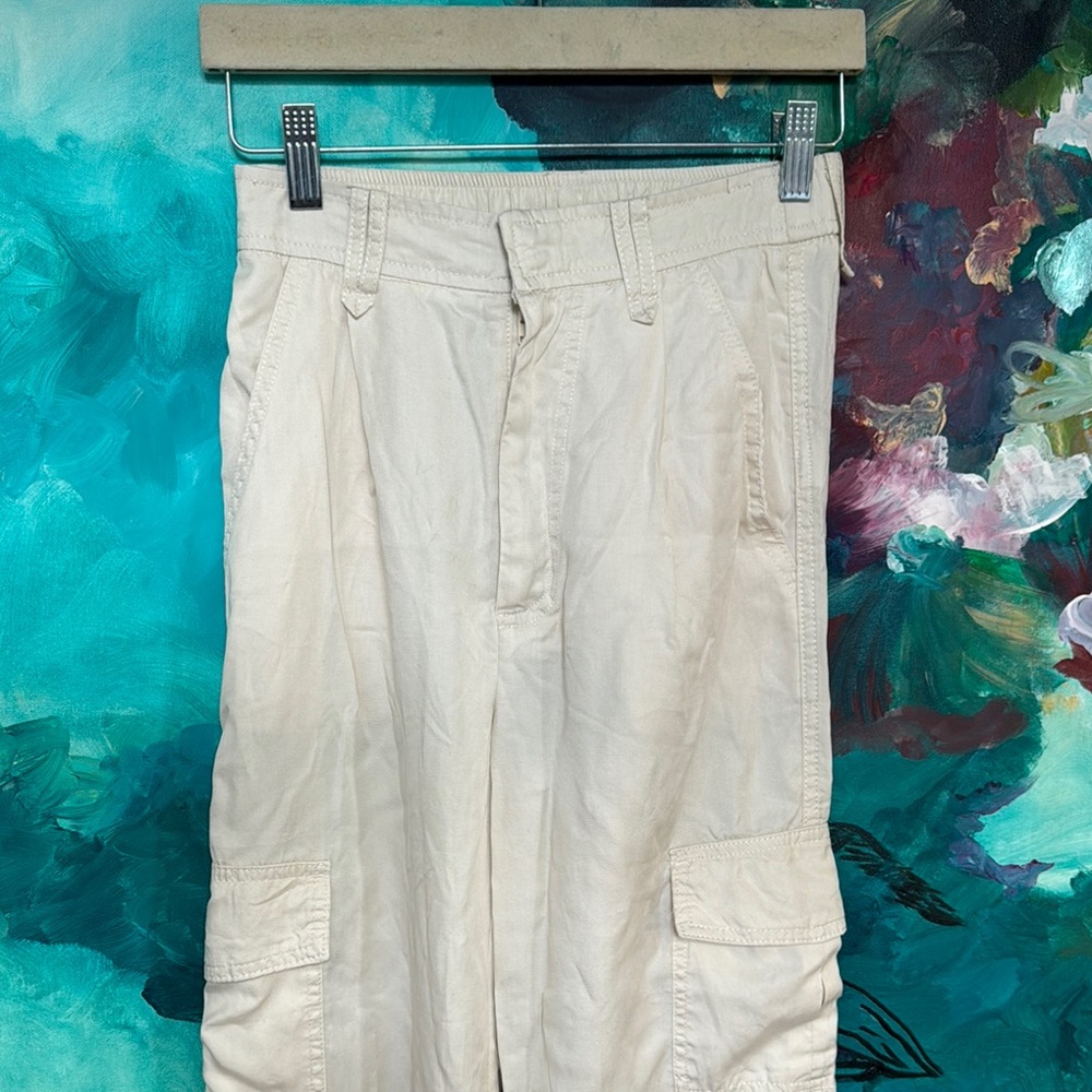 Women's Cream Cargo Pants